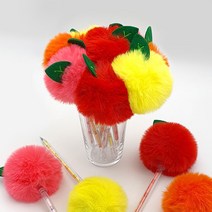 일정문구 2500과일폼폼방울중성펜ver2(0.5mm) 볼펜 겔펜 젤리펜 폼폼펜, 1box_30%할인