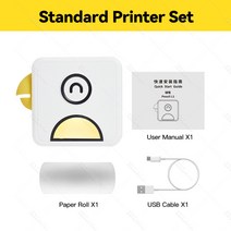 라벨프린터 미니 휴대용 열전 사 프린터 무선 블루투스 안드로이드 4 색 여행, Yellow Color-927224