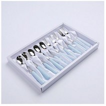 삼미 스카이블루 도자기 티스푼/티포크