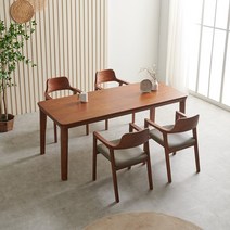 라로퍼니처 보스턴 1900 참죽나무 원목 6인 식탁 세트, 식탁+의자4