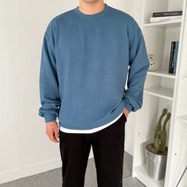 남자 루즈핏 소프트 골지 니트 맨투맨 빅사이즈