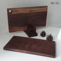 소코데코 북미산 월넛 호두나무 통원목 핸드메이드 칼도마 플레이팅도마 2type, 대