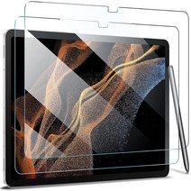 samsung galaxy tab s8 ultra 14.6 인치 화면 보호기 sm-x900sm-x906 용 2 팩 강화 유리 스크린 필름 가드, 투명한