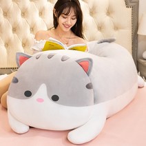 귀여운 동물 바디필로우 긴 베개 몰랑이 안고 자는 베개 대형 고양이 쿠션 롱 바디필로우, 큐티고양이