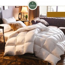 100% 거위털 프리미엄 화이트 구스이불 95% 솜털 5%깃털 구스다운 이불 봄 여름 가을 겨울 사계절 침구 호텔식 특급 호텔이불, 브라운, 4000g