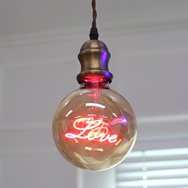 LED 디자인전구 러브 홈 레터링램프 카페 감성램프 LOVE 무드등 인테리어전구 에디슨, 러브(레드)