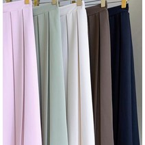 밴딩치마 샤스커트 플레어롱스커트 A라인 봄 여름 쉬폰 플리츠 주름 치마 브라운