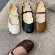 브랜드없음 여성용 메리제인 플랫슈즈 데일리 둥근코 구두