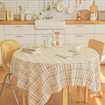 데일리라이프 체크 방수 식탁보, 05)앤드모어(패브릭), 정사각(110x110)