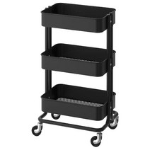 [withIKEA]이케아 3단 카트 트롤리 RASKOG 로스코그 블랙, 조립외 제품 서비스 동영상 별도 제공