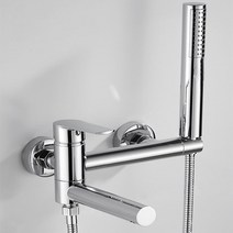 월풀욕조 스파 히노끼 욕실 황동 회전 주둥이 다기능 욕조 탭 싱글 핸들 샤워 키트 믹서 스프레이 시스템 블랙실버, 없음, B1