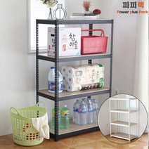 수납선반 높이1800mm 인기사이즈 조립선반 다용도실 시스템 모듈 랙 앵글 다용도 선반 피피랙 무볼트 화분 경량렉 세탁실 철제선반, 4단, 1200x500x1800, 화이트