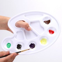 그림 물감 손가락 핑거 플라스틱 팔레트 원형 10구