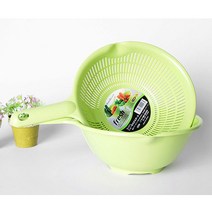 일본 사나다 손잡이 후레쉬페어 D-5422 1.2L 채반+볼 (과일 야채바구니), 그린