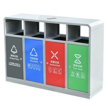 업소용 재활용 쓰레기 분리수거 쓰레기통 고속도로 휴게실, 스테인레스 스틸 3가지 분류 휴대용 도어 개방