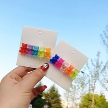 곰돌이젤리 1+1 집게핀 하리보 헤어핀 단발 반묶음 옆머리핀 여자아이 헤어집게