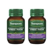 Thompsons 톰슨 아슈와간다 컴플렉스 스트레스 포커스 Ashwagandha Complex Stress Focus 60정, 2개