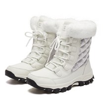 스노우보드부츠 Winter Adult Ski Boots Women Snow Shoes Men Warm Snowboard Waterproof Thermal Skiing, 01 white_01 37