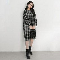 아이우먼 빅사이즈 010 체크패턴모직원피스 DTMB202