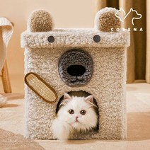 COSENA 고양이 숨숨집 곰돌이 모양 캣하우스, 단품