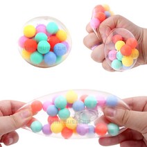 레인보우 에어젤리볼 말랑이 캔디 스트레스볼 찐득이볼 주물럭 클레이, 랜덤