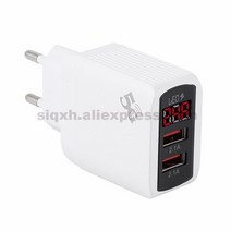 가성비100 피스 12W 고속충전 프로 호환 샤오미 LED 디지털 디스플레이 핸드폰 2.4A 듀얼 USB, 01 Eu_01 WHITE