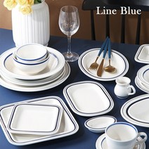 시라쿠스 메이플 접시 라인블루 퀴진드마망, 오발볼(10인치)