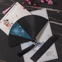 부채 예쁨 쥘 대나무 수공 한나라의복 고풍 여신 작은사이즈 휴대용, 기본, T18-18cm겹청 부용(부채 덮개+대수술)