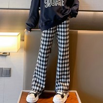 핑크비 체크슬랙스 주니어 초등학생 중학생 여아 체크 팬츠 13~21호