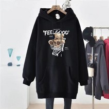 곰돌이 빅사이즈 맨투맨 여성 루즈핏 슬림 후드티