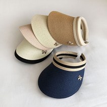 리본 밀짚 줄썬캡 6color / 머리띠모자 밀집 라탄 라탄모자