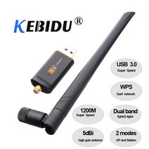 kebidu 1200mbps 초고속 usb 3.0 무선 와이파이 어댑터 2.4ghz5ghz 듀얼 밴드 네트워크 카드 rtl8812 pc용 5dbi 안테나 포함, 협력사