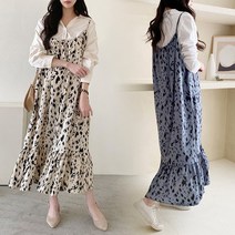 GR 레오파트터치롱원피스E741H109 여성 빅사이즈