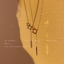 고리버클 티타늄 스틸 목걸이 여 추동 트렌디 니트 체인 가볍고 럭셔리 미니멀 디자인 롱 액세서리 선물