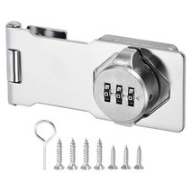 PATIKIL 캐비닛 암호 잠금 회전식 걸쇠 잠금 도어 보안 조합 래치 잠금 작은 문 헛간 문 욕실용 슬라이드 래치 잠금 장치 (실버), Silver