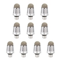 터치펜 10 pcs 파이버 스타일러스 메쉬 팁 터치 스크린 펜용 범용 교체 나사 전도성 천 헤드 가능, 한개옵션1, 한개옵션0