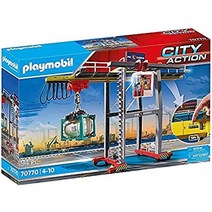 플레이모빌 시티 액션 70770 포털 크레인 컨테이너 제어 모듈 회전 및 슬라이딩 캐빈 및 기타 액세서리, 한개옵션0