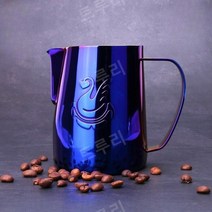 트루리 튜닝피쳐 저그 밀크 우유 카페 홈 전문가용 밀크피쳐, 매트레드 600ml