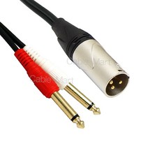 HA41 캐논 XLR/숫 - 2모노 5.5(6.3) TS 변환 케이블 오디오 앰프 믹서 스피커 음향 연결선, 40M, HA41 캐논-2모노5.5