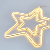 크리스마스 LED 투별 조명 네온플렉스 550mm (전구색/무점멸전원코드포함) 별모양조명, 전구색/무점멸전원코드포함