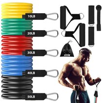 빼다 튜빙밴드 세트 홈트 근력 운동기구, 100LB