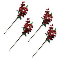 DS. DISTINCTIVE STYLE Artificial Red Berries 4 Pieces Lifelike Faux Fruit Berries Fake Flowers for D, 1