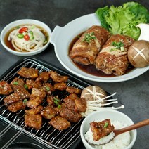 봄소 뼈없는 왕 돼지 갈비 수제 목살 양념 구이 명품 돼지갈비 800g, 2팩