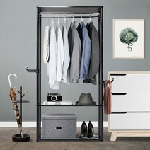 3평 원룸 자취방 필수템 2단 깔끔한 행거 스텐딩 인테리어 모던 옷정리 드레스룸, 베이직흰색80x40x170