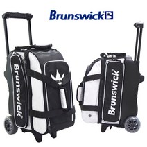 [정품] Brunswick 브런스윅 2볼 롤러백 (블랙+화이트) 볼링가방 투볼백 덩키백, 브런스윅 2볼 롤러백 (블랙/화이트)