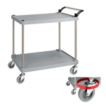 안전이동 방지턱 업소용 2단 서빙카트 짐옮기기 출장부페 수레 짐운반 구르마 병원, 플라스틱 2단 특대