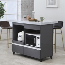 제이에스몰 쿠킹 홈바/대리석 홈바 아일랜드 식탁 전자렌지대 조리대, 몸통-그레이/상판-대리석그레이