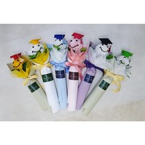 [기둥포장]스마일 퐁퐁 국화 졸업식 학사모 비누꽃 꽃다발, 검정(학사모)