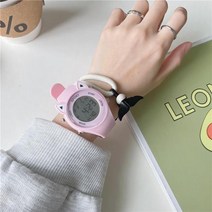 초등학생 패션 메탈 아날로그 손목세련된 고양이 다이얼 디지털 LED 실리콘 고무 손목 시계 여성 남성 소