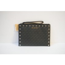 741349 마이클코어스 젯셋 TRAVEL 엑스라지 클러치 파우치 MK 시그니처 블랙 STUDS